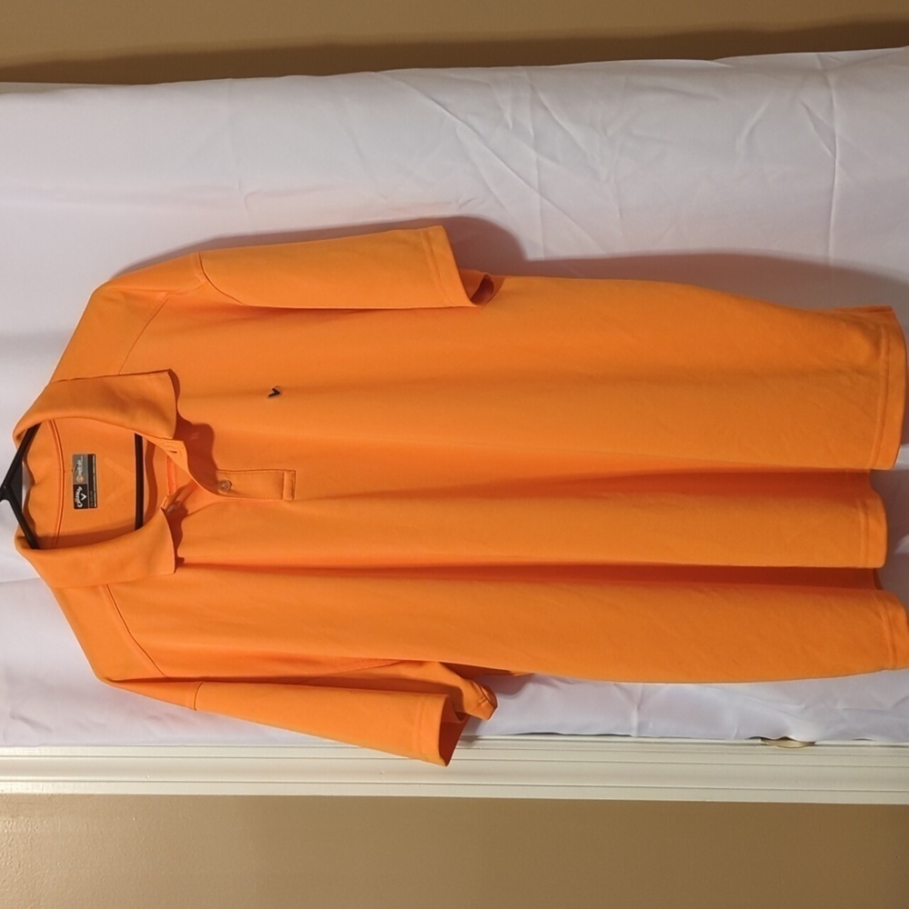 Callaway Polo Shirt Men's M Orange Opti-Dri Golf Pullover Short Sleeve Collared